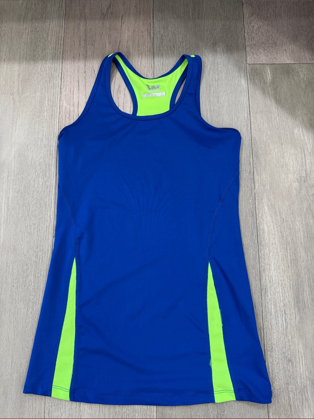 Women’s Blue & Neon Green Athletic Tank Top